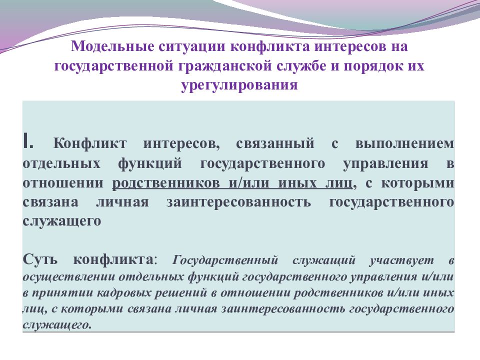 Конфликт интересов в сфере публичного управления презентация