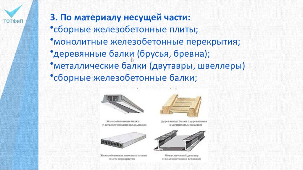 Конспект урока на тему: Перекрытия в гражданских зданиях