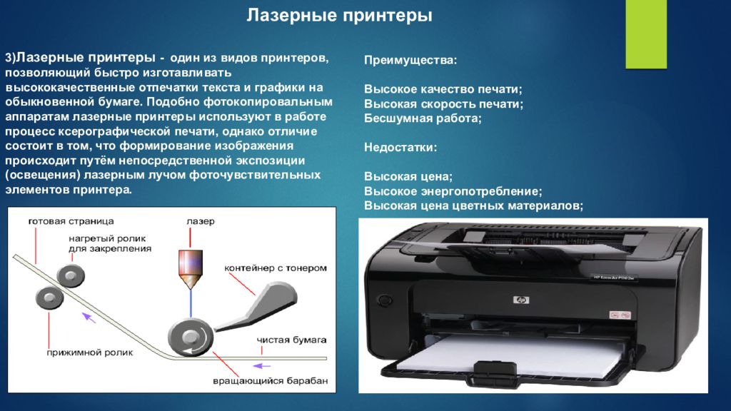 Принцип печати лазерного принтера. Принтер лазерный с выходом сзади. Виды лазерных принтеров.