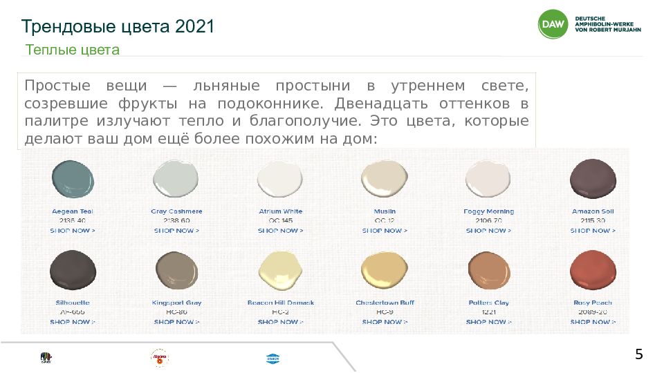 Трендовые цвета 202 1