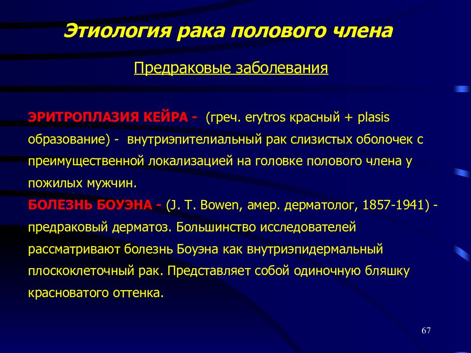 Рак головки. Онкология головки полового члена. Опухоли мужской половой системы. Этиология эритроплакии Кейра.