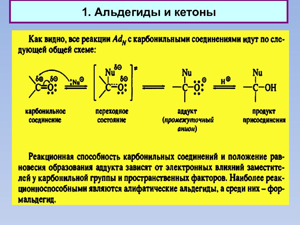 Карбонильная группа альдегидов и кетонов. Производные альдегидов. Альдегиды и кетоны. Защита карбонильной группы. Алифатический кетон.