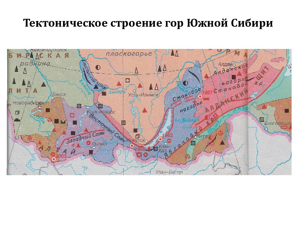 Горы юга сибири карта