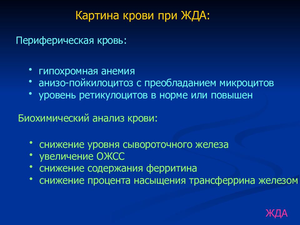 Картина периферической крови при железодефицитной анемии