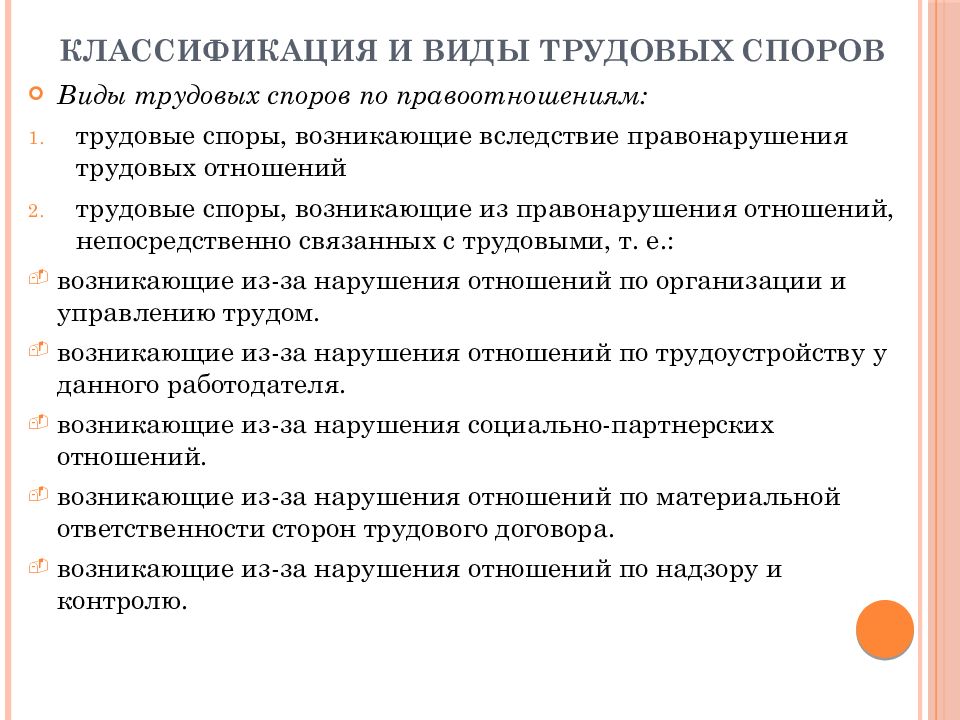 Трудовые споры презентация