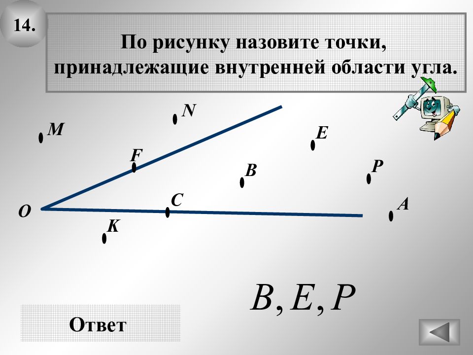 Какие точки принадлежат. Точки принадлежащие углу. Точки принадлежащие внутренней области угла. Назовите точки принадлежащие углу. Точка принадлежит области.