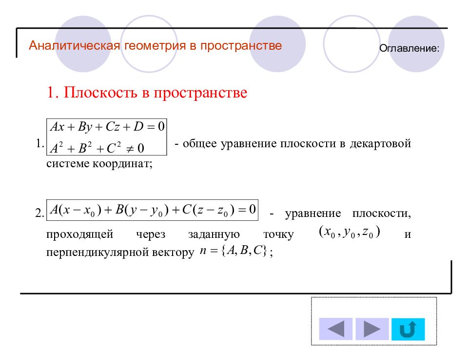 Аналитическая геометрия презентация