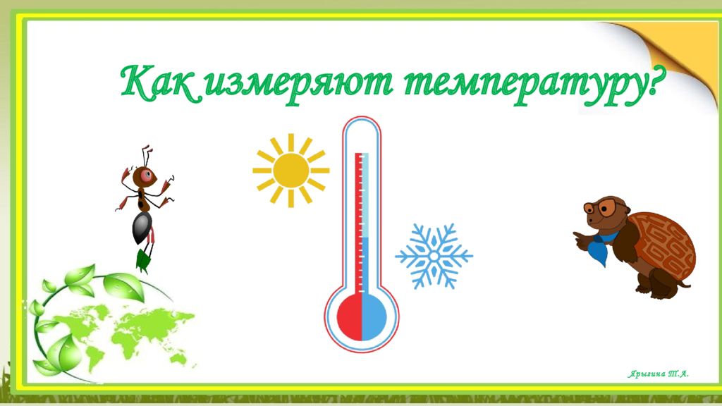 Как измеряют температуру ? Ярыгина Т.А