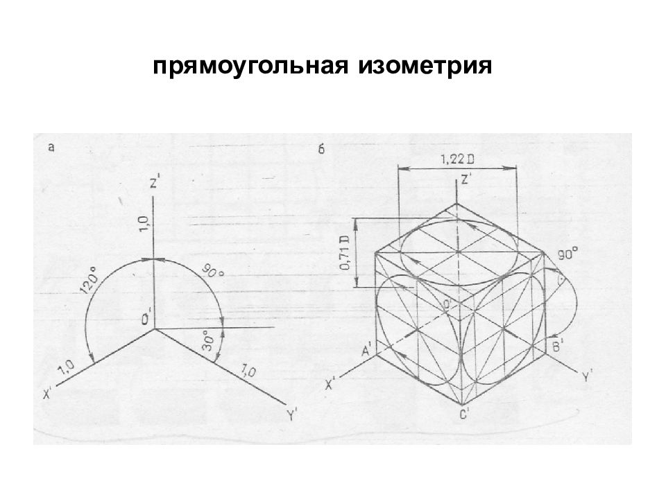 Верно построена изометрия цилиндра на рисунке