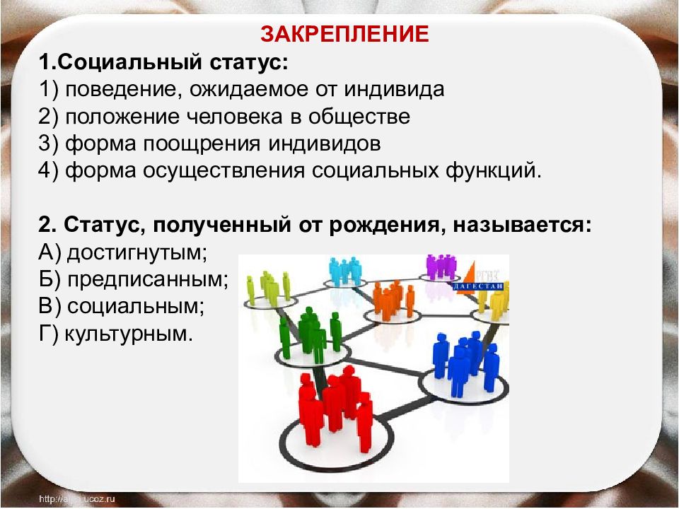 Социальный статус человека в обществе презентация