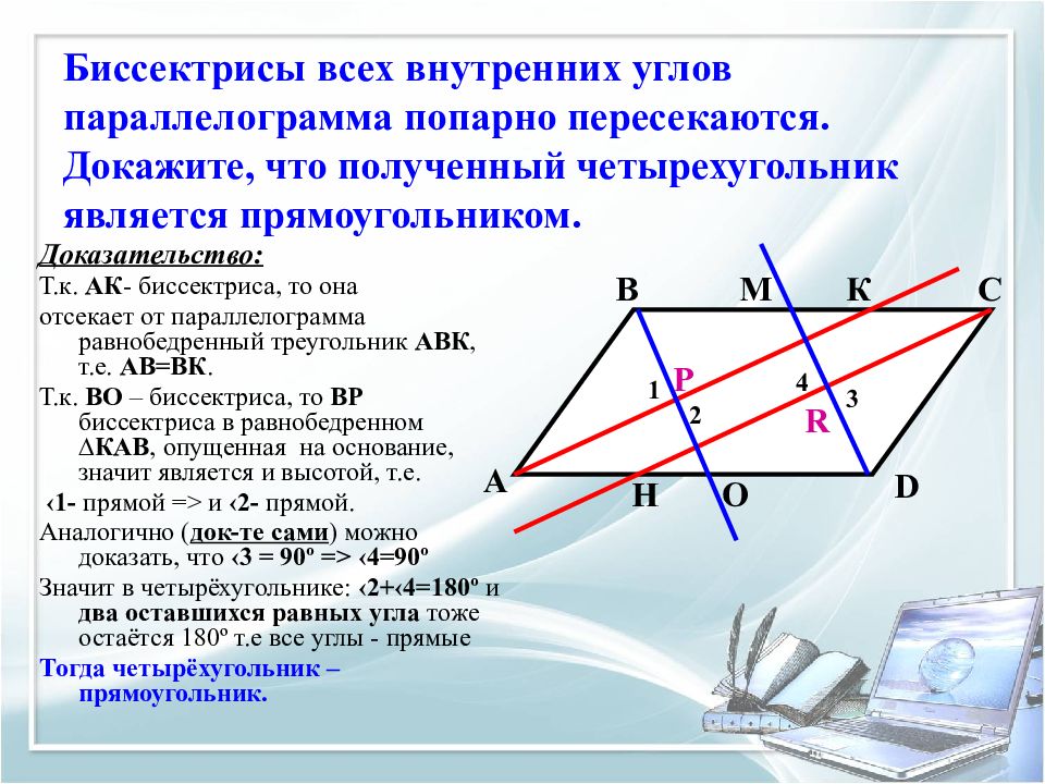 Две биссектрисы параллелограмма. Свойство 2 биссектрисы параллелограмма. Свойство биссектрисы угла параллелограмма. Бессиктрисапараллелограмма. Биссектриса палолеограмм.