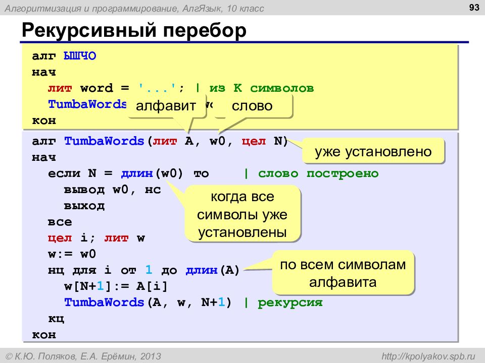 Программирование на алгоритмическом языке презентация