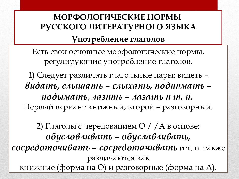 Морфологические нормы презентация