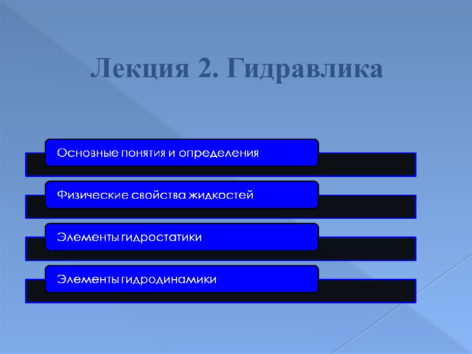 Лекция 2. Гидравлика