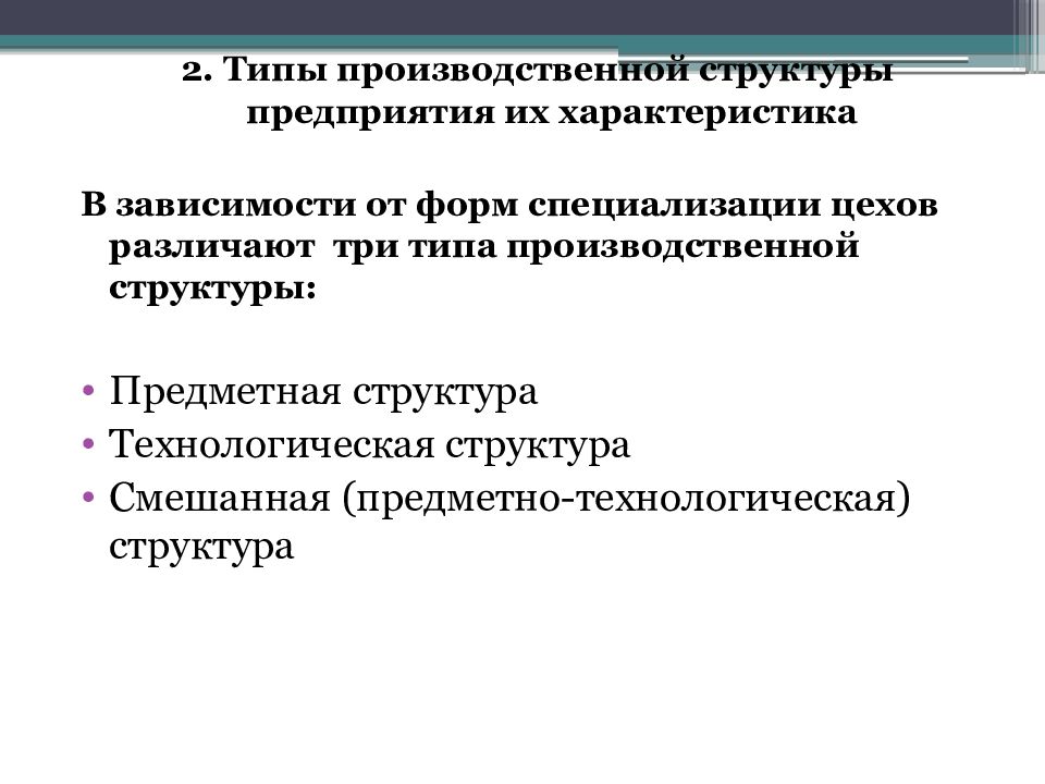 Производственная структура предприятия презентация