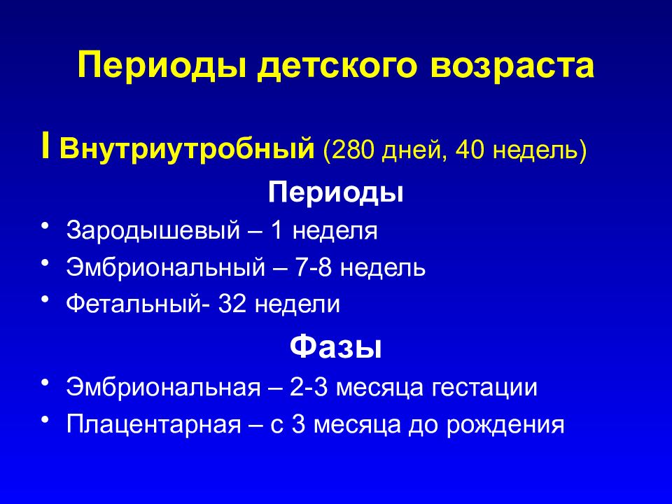 Периоды детского возраста презентация