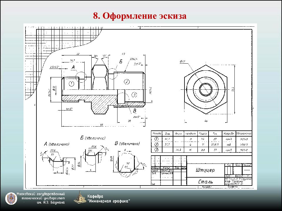 Для чего предназначен эскиз в инженерной графике