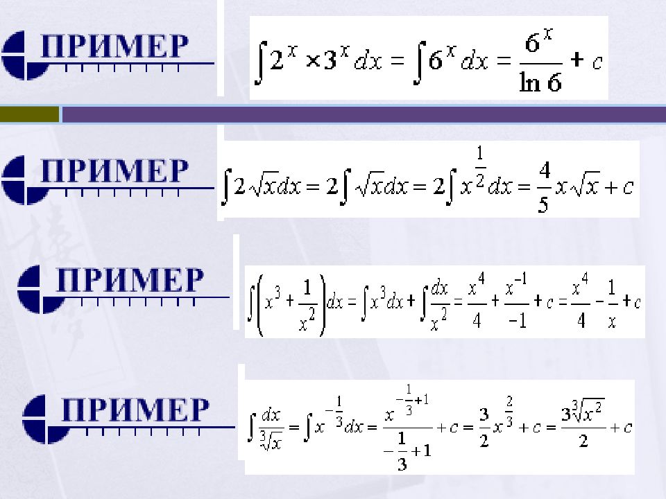 Неопределенный интеграл презентация