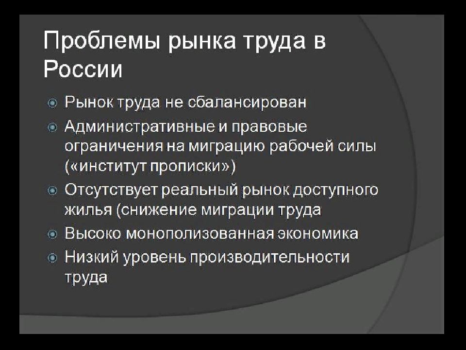 Современный рынок труда в россии презентация