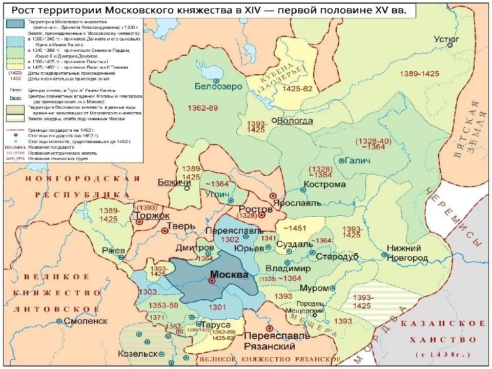 Карта русские земли в начале 15 века