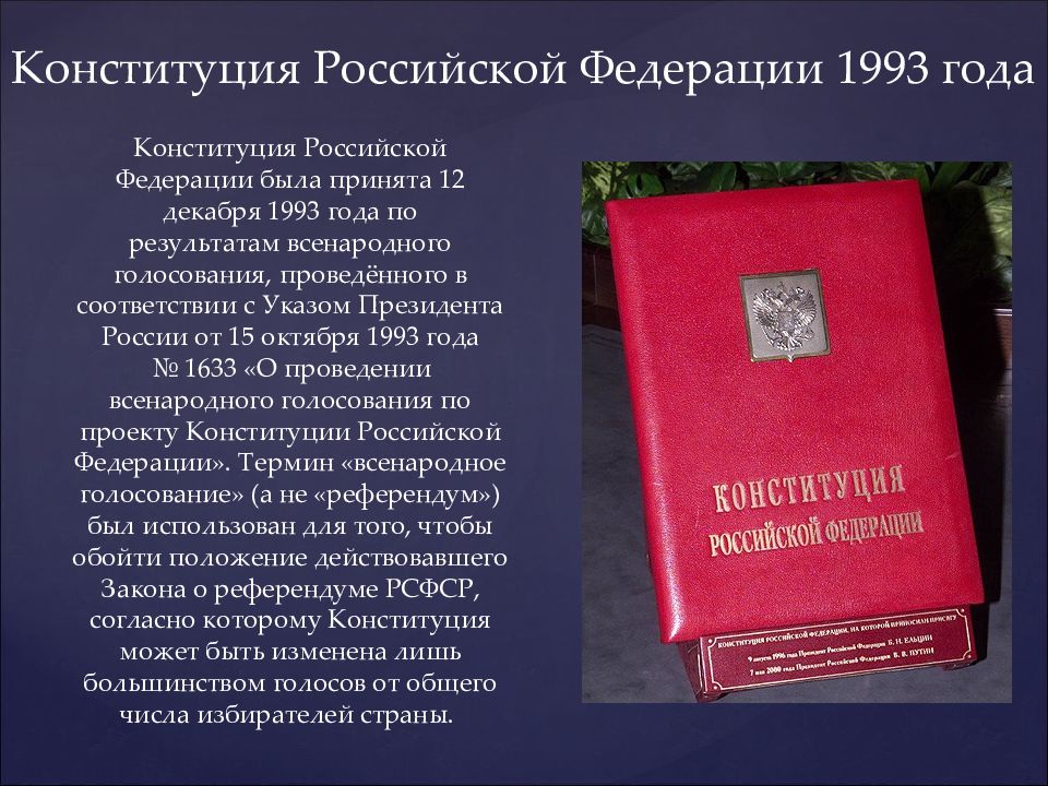 Конституция россии 1993 презентация