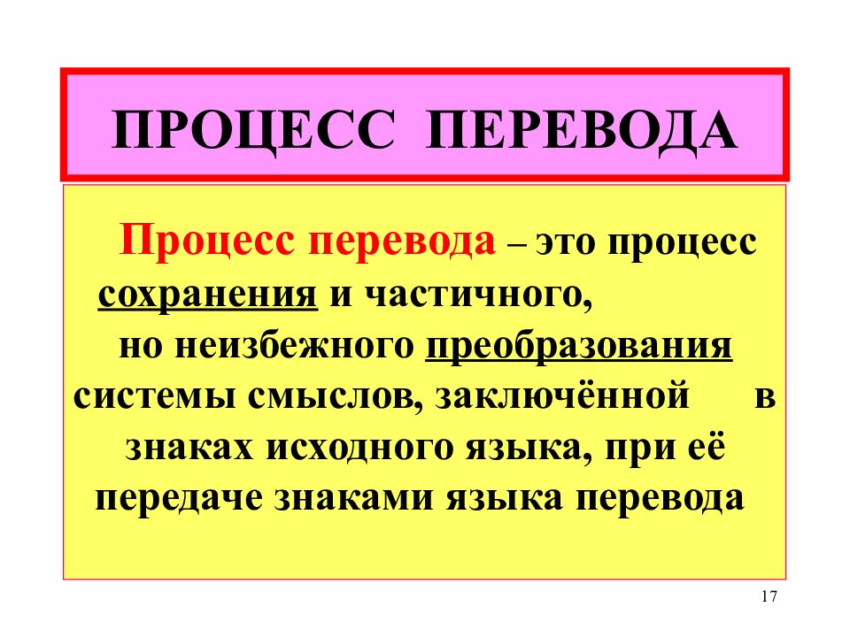 Проблемы процесса перевода