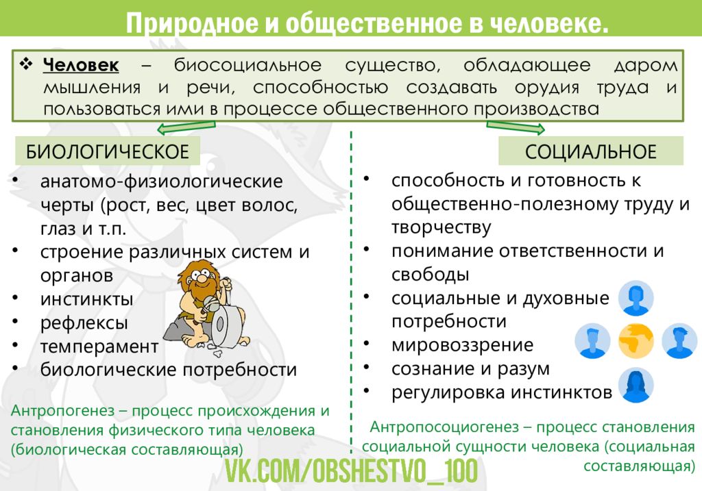 Презентация биологическое и социальное в человеке огэ обществознание