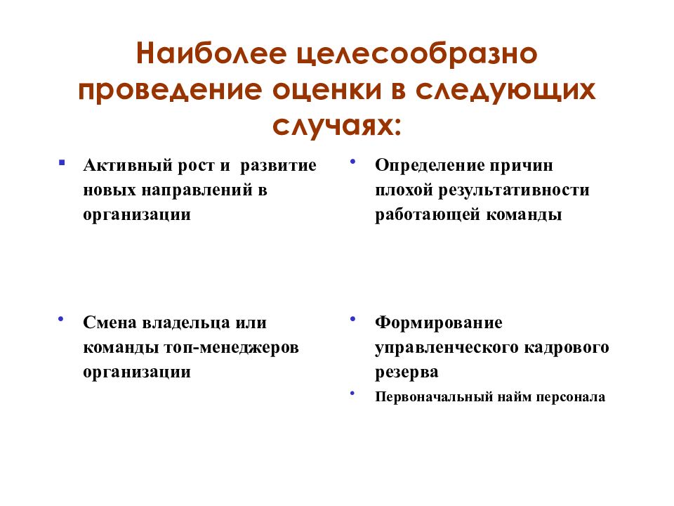 Интересы собственников организации. Проведение оценки. Наиболее целесообразный. Оценка случая. Плохая результативность.