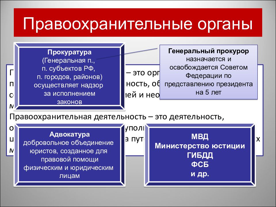 Правоохранительные органы их виды и полномочия проект