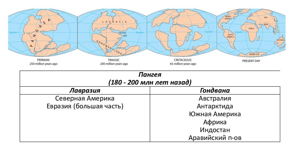 Пангея лавразия и гондвана схема