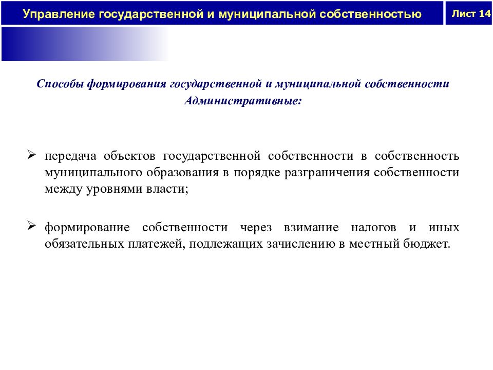 Процесс передачи государственной собственности в частные. Формирование муниципальной собственности. Состав муниципальной собственности. Методы управления муниципальной собственностью. Государственная и муниципальная собственность.