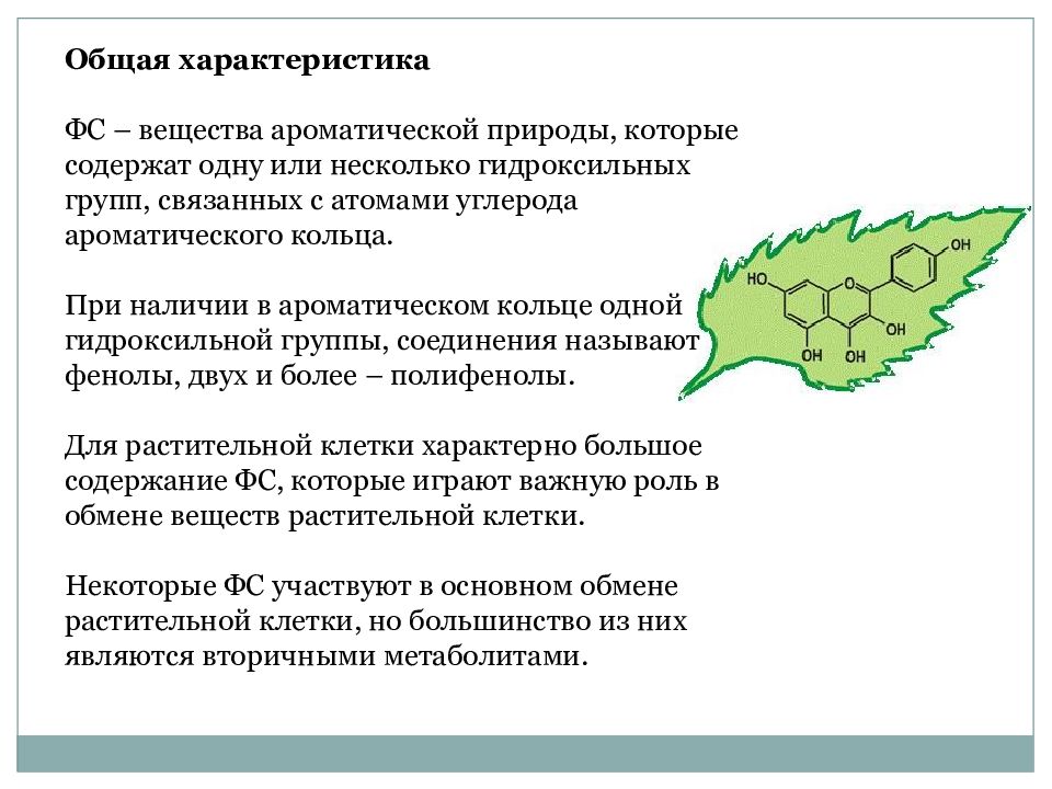 Энергетический обмен у растений. Вторичный метаболизм растений. Фенольные соединения в растениях. Вторичные метаболиты растений.