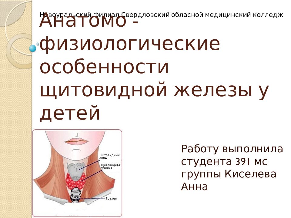 Анатомо физиологические особенности щитовидной железы у детей презентация