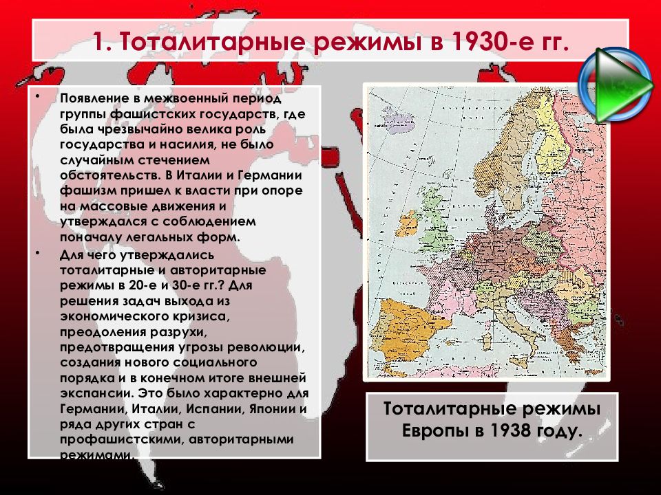 Тоталитарные режимы в 1930 е гг италия германия испания 9 класс презентация