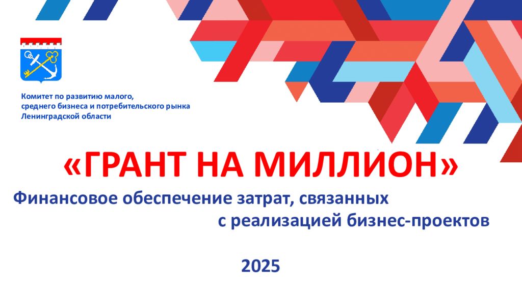 ГРАНТ НА МИЛЛИОН» Финансовое обеспечение затрат, связанных с реализацией
