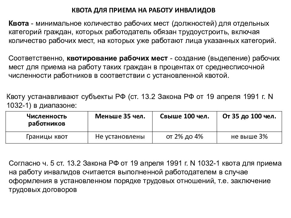 Трудовые отношения с инвалидами с учетом нового законодательства