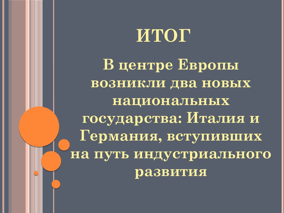 Объединение италии и германии презентация 9 класс