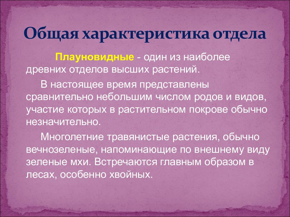 Презентация отдел плауновидные