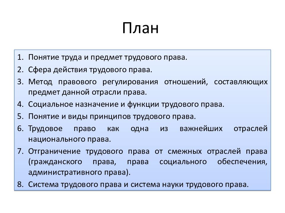 Предмет метод и система трудового права презентация