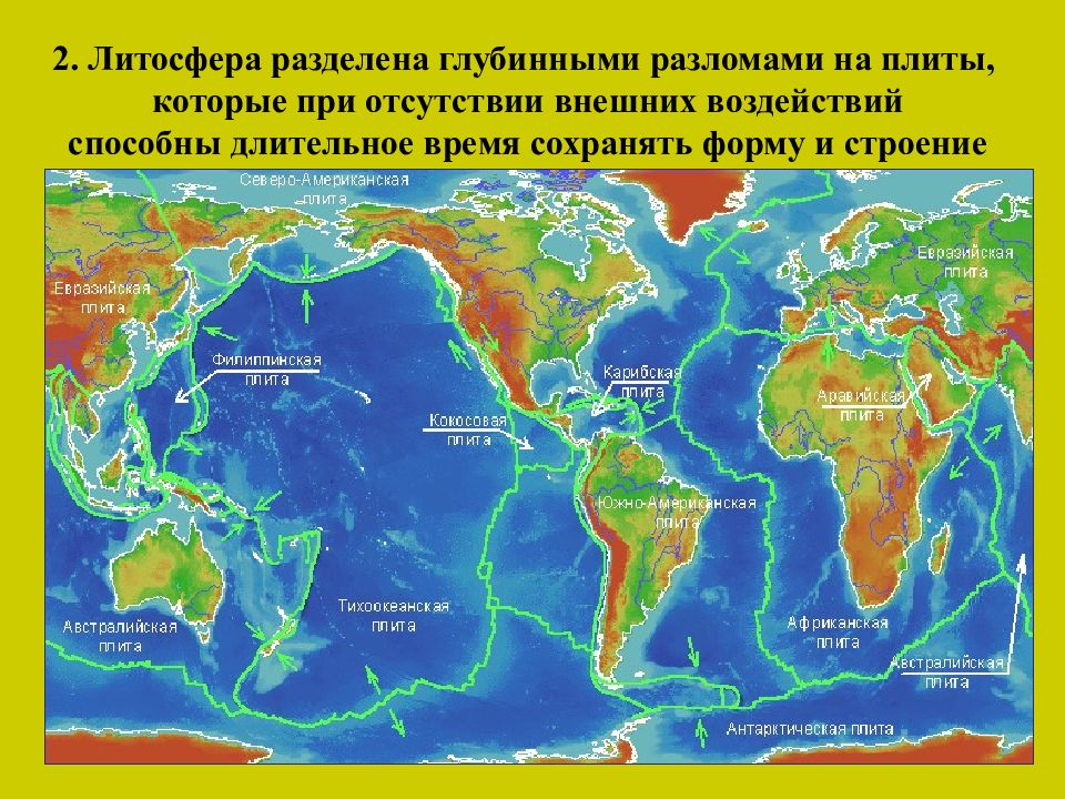 Карта россии литосфера