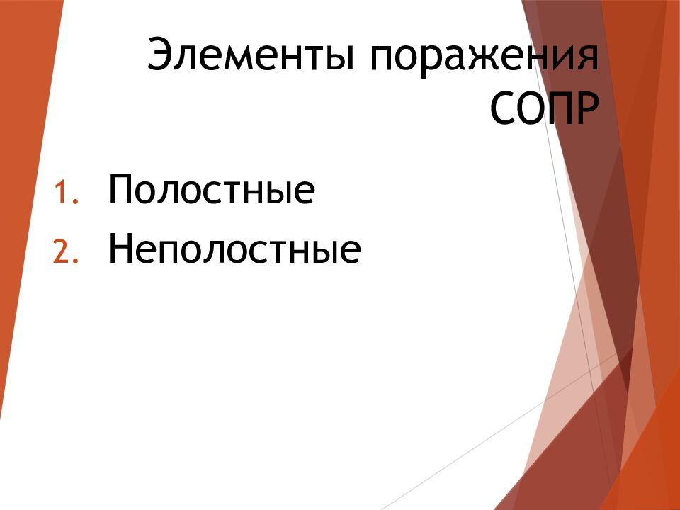 Элементы поражения СОПР