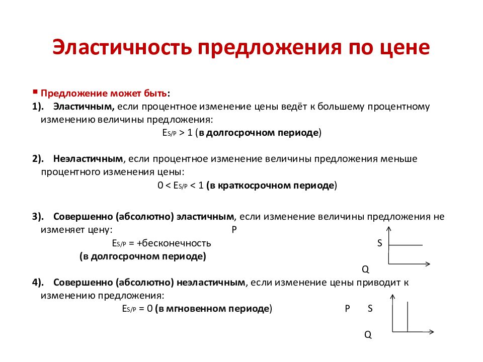 Высокая эластичность. Эластичность предложения графики и формулы. Эластичность предложения графики кратко. Отрицательная эластичность предложения. Эластичность и неэластичность предложения.