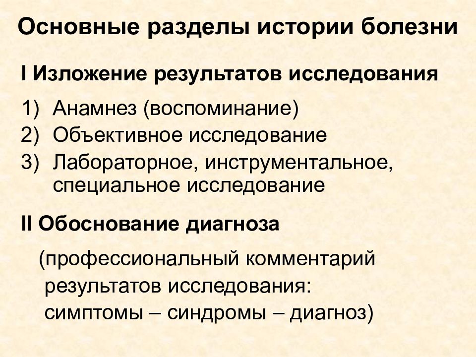 Схема истории болезни по пропедевтике внутренних болезней пример