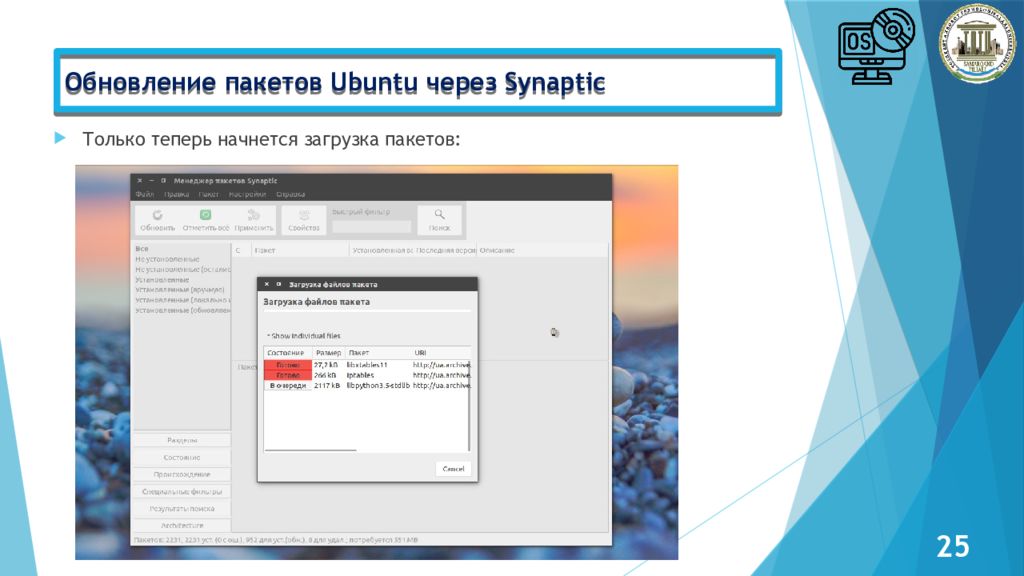 Администрирование Linux сервер Обновление пакетов Ubuntu через Synaptic