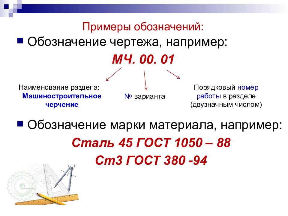 Обозначение страницы материалов презентации