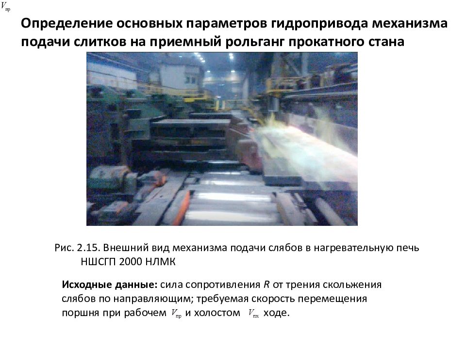 Гидро - и пневмопривод металлургических машин Рис. 2.15. Внешний вид механизма подачи слябов в нагревательную печь НШСГП 2000 НЛМК