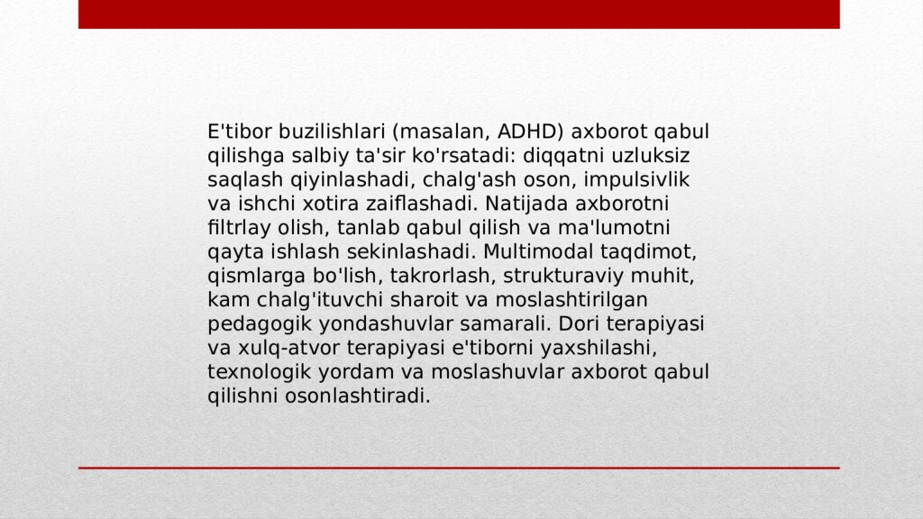 Muhandislik psixologiyasi fanidan Mavzu: Axborotni qabul qilishda eʼtiborning