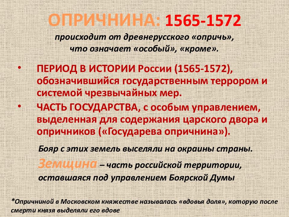 1565 1572. Опричнина. Опричнина 1565-1572. Опричнина – 1565-1572 гг. Опричнина кратко.