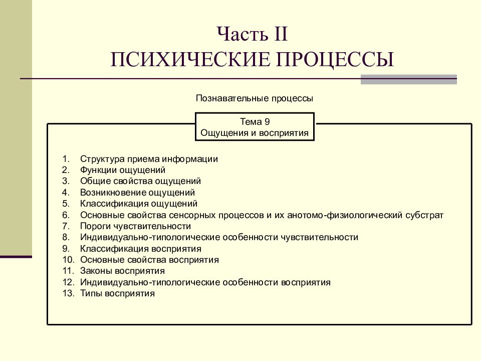 Часть II ПСИХИЧЕСКИЕ ПРОЦЕССЫ