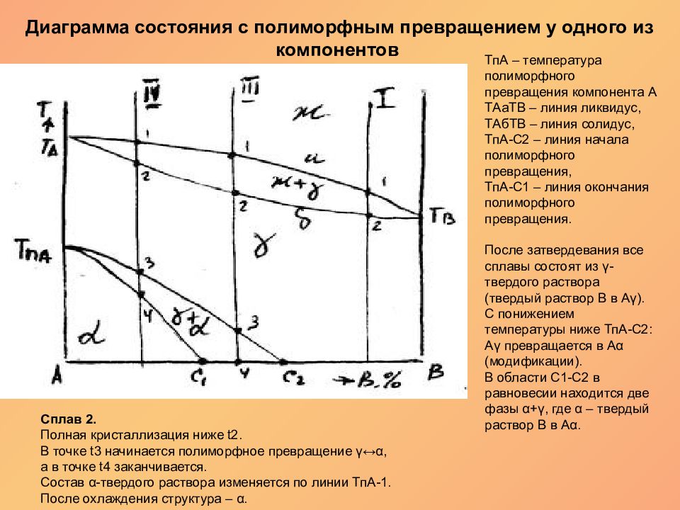 Линия ликвидуса и солидуса на диаграмме